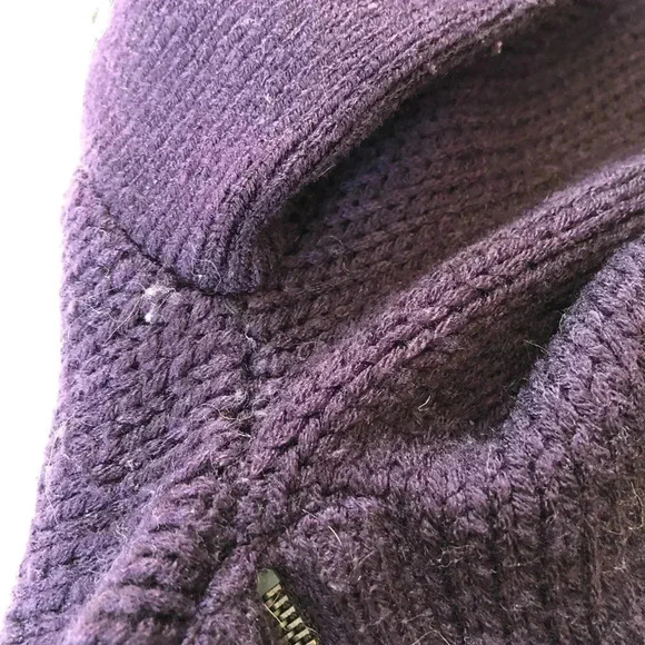 Purple Knit Cardigan with Statement  Sleeves - Picture 6 of 11